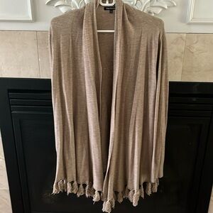 Beige cardigan  Sweater with Fringe